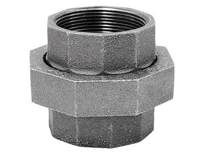 Union ground joint fitting, 3/4 inch galvanized iron fitting by Emery Jensen, used for secure plumbing connections.