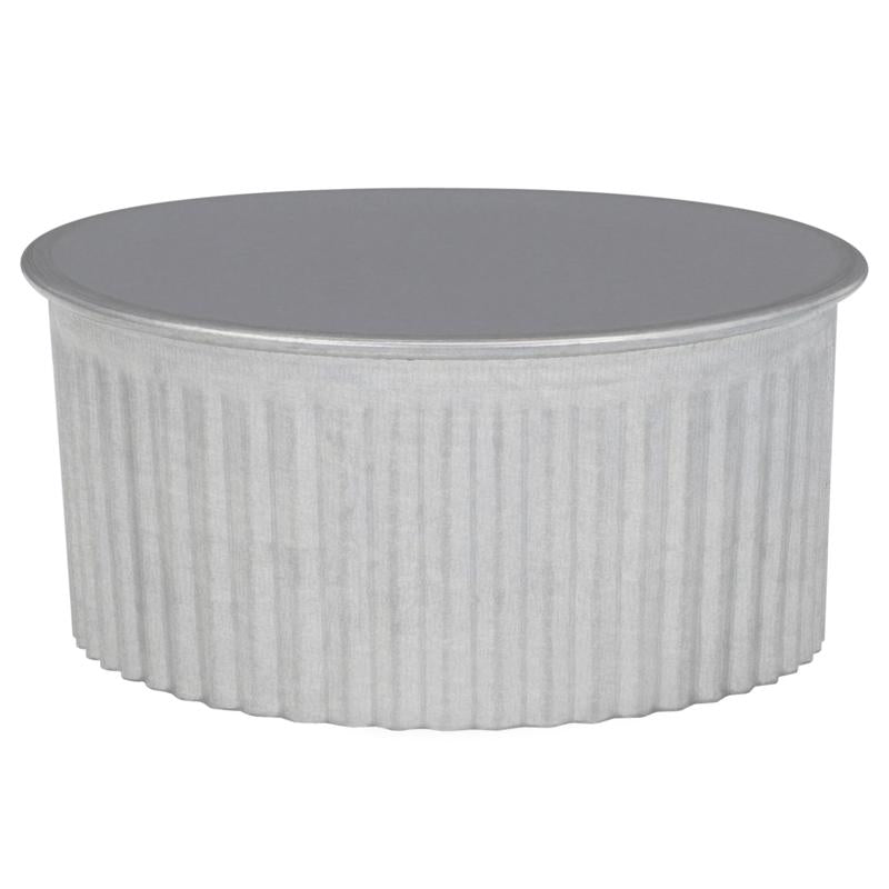 Galvanized vent pipe endcap for 4-inch Emery Jensen vent pipe, 30-gauge, used in HVAC and venting installations