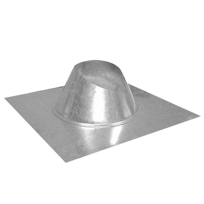 Emery Jensen galvanized vent pipe fittings with 8-inch adjustable roof flashing, pack of 3, for roofing and vent installation.