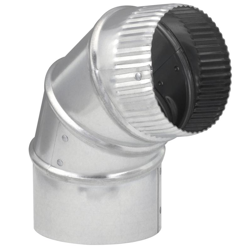 Galvanized vent pipe fittings, 4-inch furnace pipe 90 degree elbows by Emery Jensen, pack of 8 for HVAC ventilation systems.