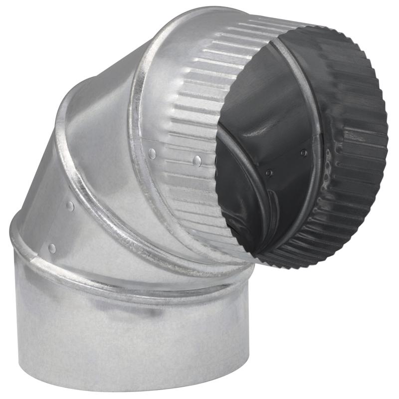 Galvanized vent pipe fittings, 5-inch Furnace Pipe 90DEL BW, Emery Jensen, pack of 8 for heating system ventilation.