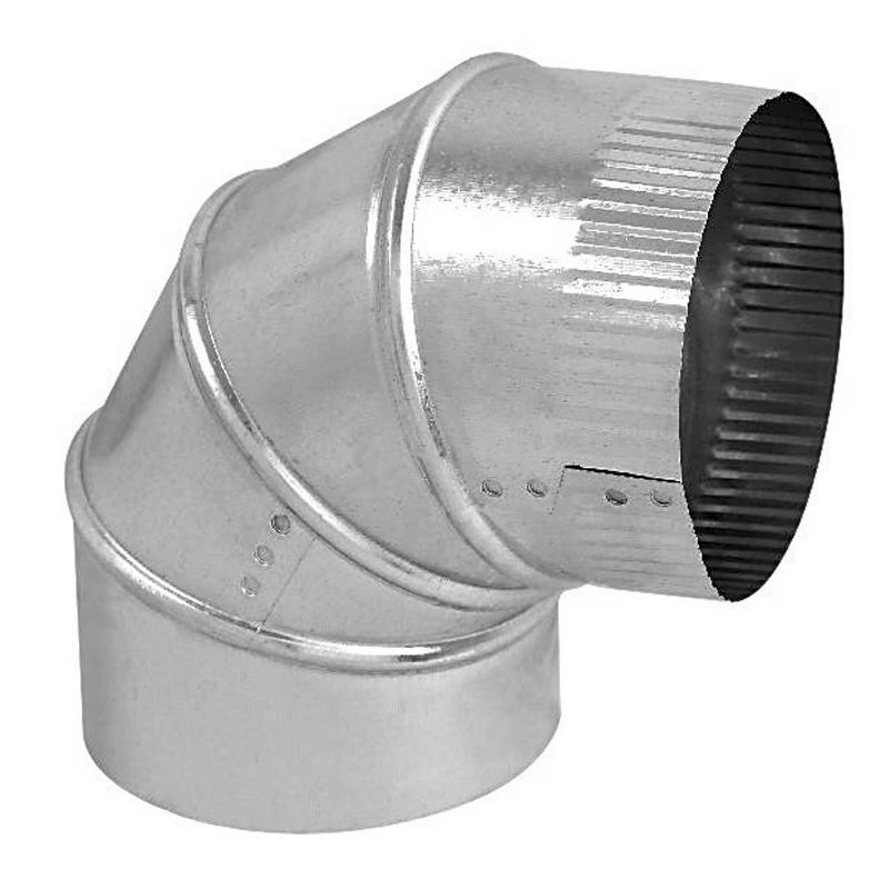 Pack of 8 Emery Jensen galvanized vent pipes, 24 gauge, 5-inch length, for HVAC and venting installations.