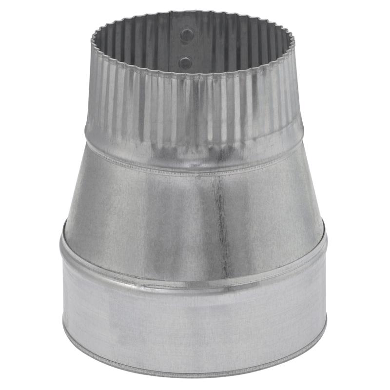 Emery Jensen 5x4-inch galvanized vent pipe fitting, small reduction in 24-gauge galvanized steel for HVAC venting systems