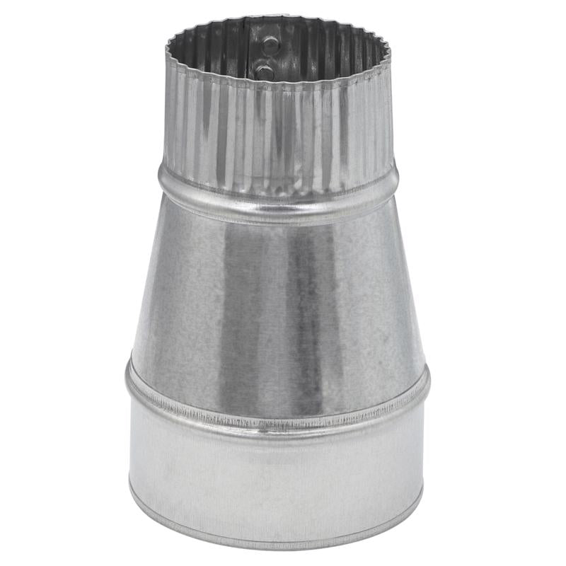 Emery Jensen galvanized vent pipe fitting, 30-gauge small reducer, 4x3 inches, for ventilation system installation.