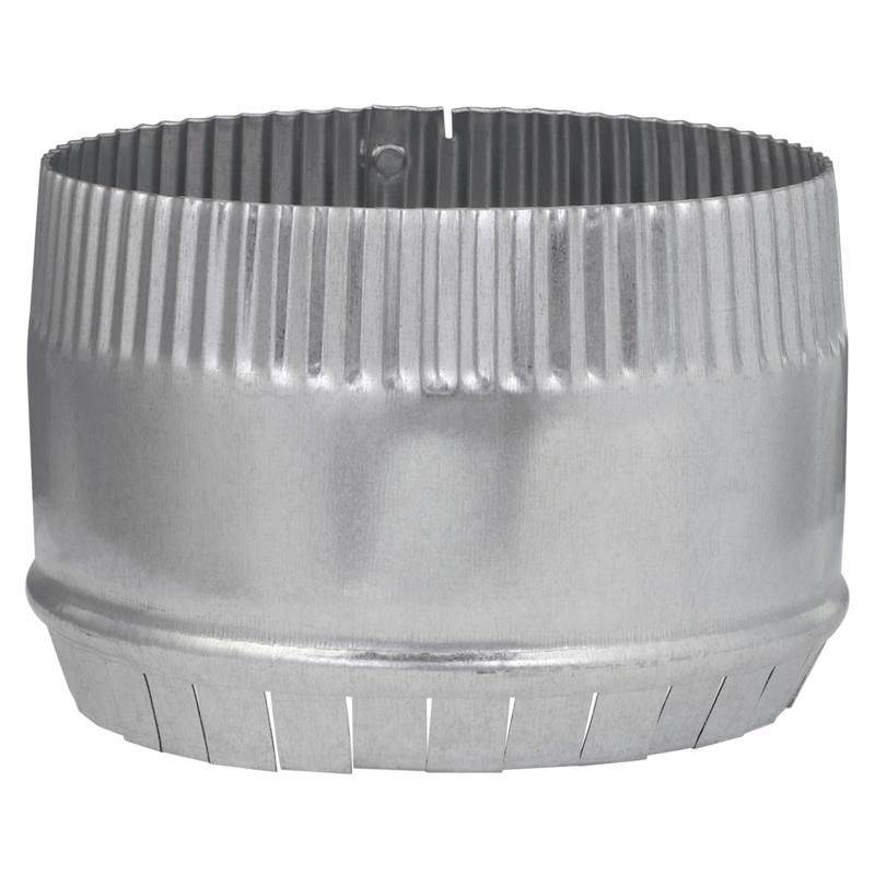 Galvanized vent pipe fittings, RND starting collar 30G, 6-inch, pack of 6 by Emery Jensen, used for ventilation systems.