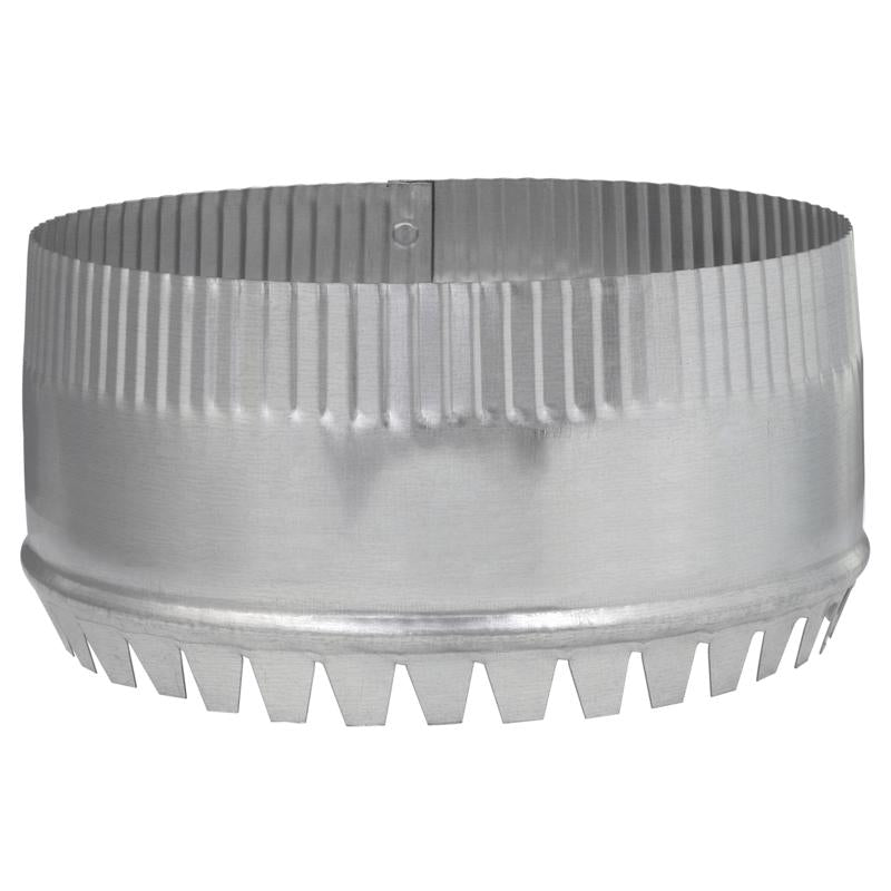 Pack of 10 Emery Jensen galvanized vent pipe fittings with 8-inch round strut collars for ventilation systems.
