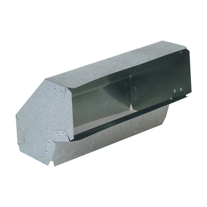Galvanized vent pipe elbow fitting, 3-1/4x10 inches, Emery Jensen wall stock pack of six for HVAC or plumbing installations.