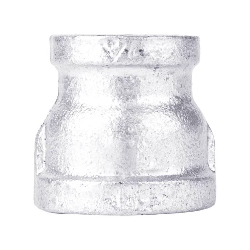 Galvanized fitting: Emery Jensen 1/2x1/4 inch red coupling for plumbing and piping applications.