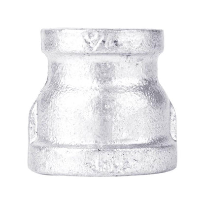 Galvanized fitting: Emery Jensen 1/2x1/4 inch red coupling for plumbing and piping applications.
