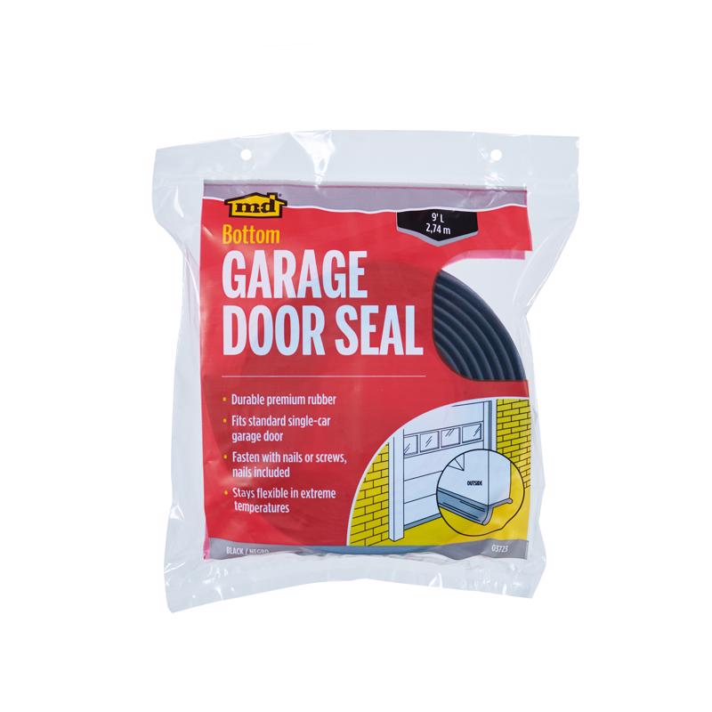 Emery Jensen garage door weatherstrip, bottom rubber seal, 9-foot length, designed to fit garage doors for weather protection.