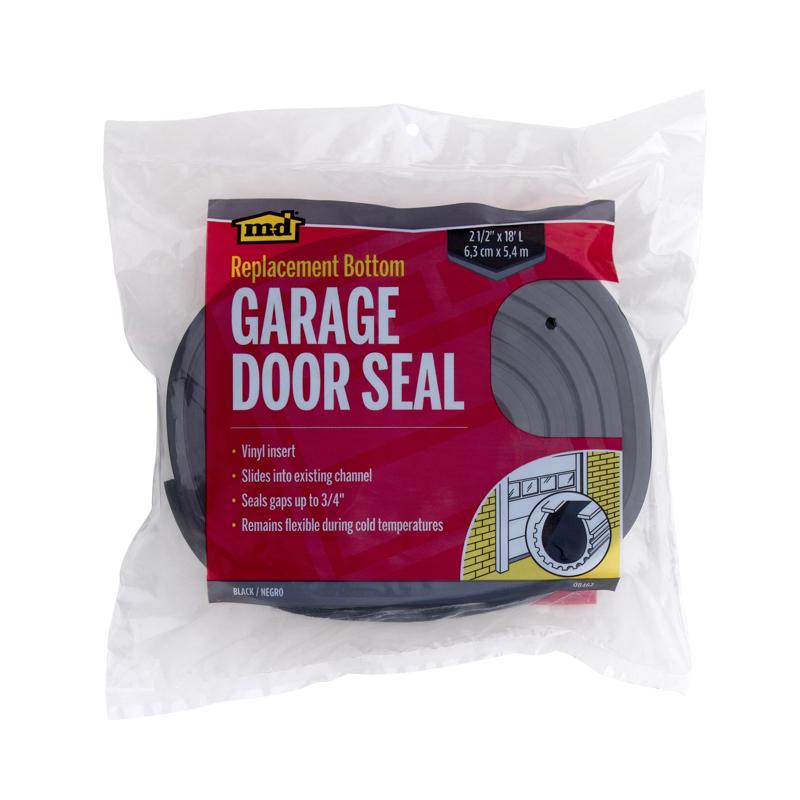 Emery Jensen garage door weatherstrip RPLCM bottom gasket, 216-inch length, showing the flexible rubber seal for door protection.