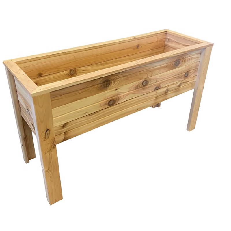 Emery Jensen 38-inch garden box with theme plant design, outdoor wooden planter for garden or yard use