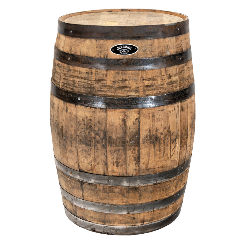 Emery Jensen WHSKY BRRL Oak 35-inch garden box with a themed plant design, showcasing natural wood finish and sturdy construction.