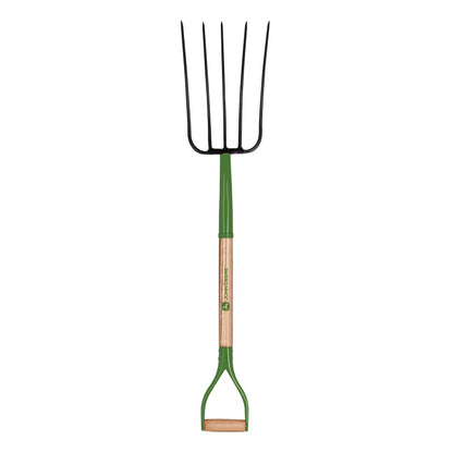 Emery Jensen compost fork with a 5-ton D-handle, designed for gardening and composting tasks.