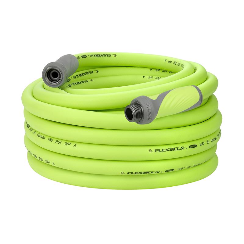Emery Jensen FLEXZLA SWVL garden hose, 5/8 inch by 75 feet, flexible garden hose for watering and outdoor use.