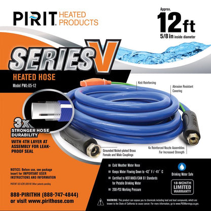 HEATED HOSE PVC BLU 12'