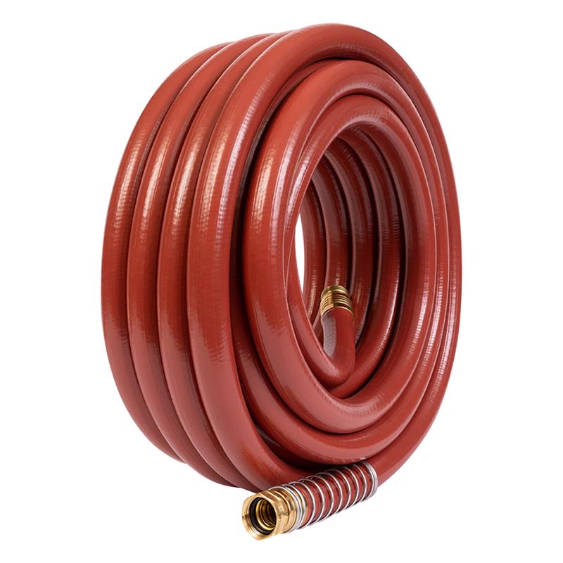 Emery Jensen garden hose red 3/4 inch by 50 feet coiled for watering gardens and outdoor use