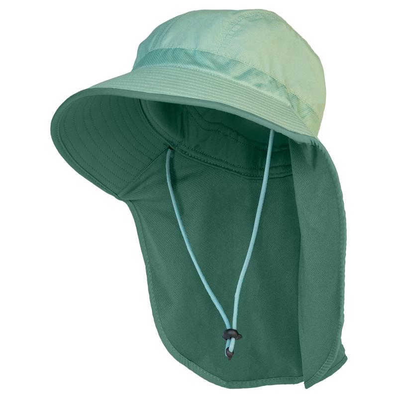 Emery Jensen garden shade hat in green, gardening headwear with wide brim for sun protection and outdoor gardening activities.