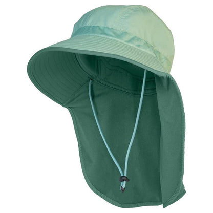 Emery Jensen garden shade hat in green, gardening headwear with wide brim for sun protection and outdoor gardening activities.