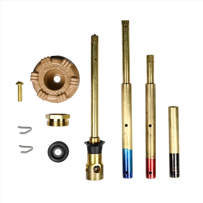 Emery Jensen garden valve and lawn faucet with adjustable operating rod, designed to withstand 125 PSI pressure.
