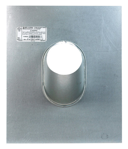 Emery Jensen flashing Bvent 3" gas B vent pipe fitting for secure installation, shown in a close-up image.