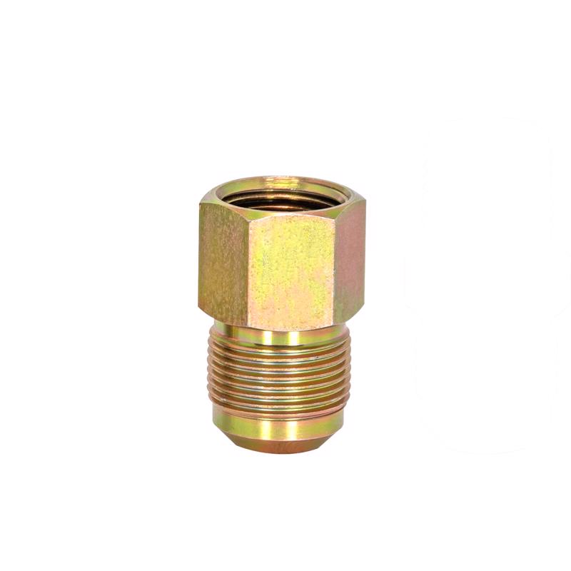 Emery Jensen gas connector fitting with 5/8 inch female flare and 1/2 inch FIP connection for gas appliance access.