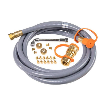 Emery Jensen gas grill parts including a conversion kit with blackstone components for outdoor grilling.