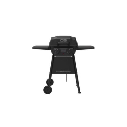 Emery Jensen LP Classic 280 2B gas grill with black lid and side shelves, ideal for outdoor cooking and grilling.