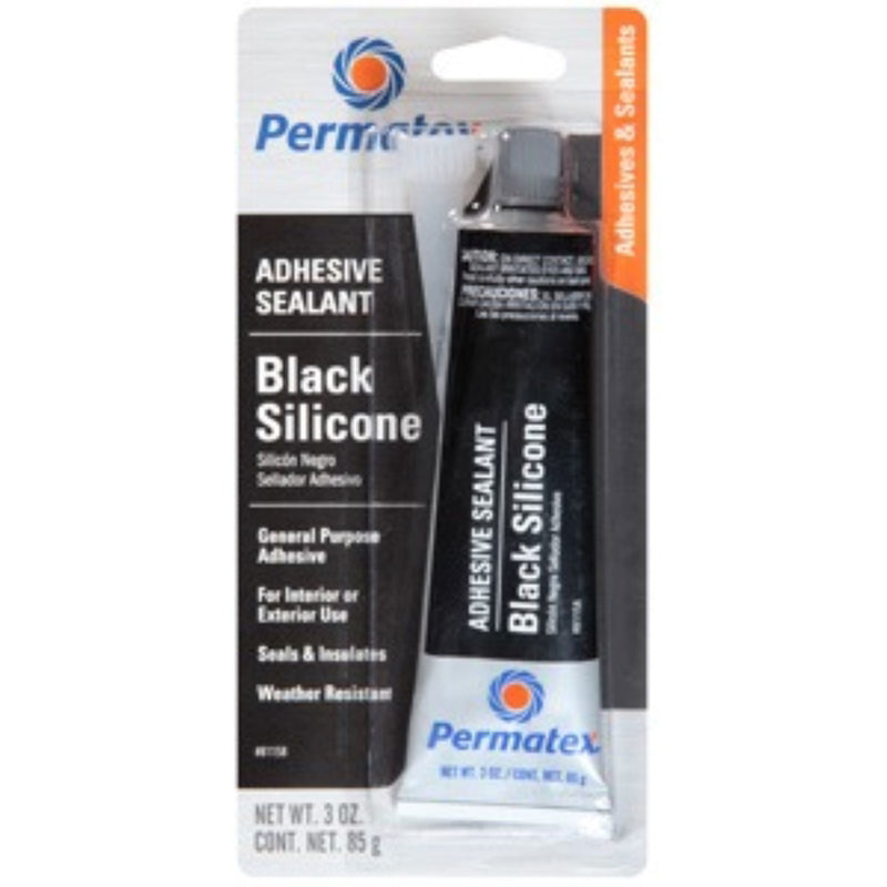 Black silicone gasket material from Emery Jensen, 3oz adhesive for sealing and gasket applications.