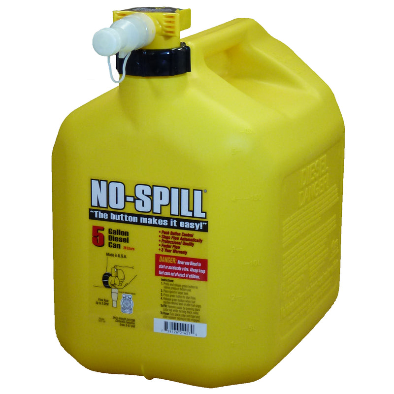 Emery Jensen 5-gallon Diesel Can No-Spill Poly Gasoline Can for safe fuel storage and transport.