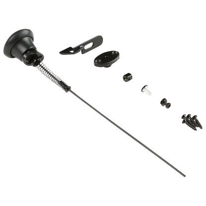 Black gate latch pull from Emery Jensen gate accessories, showing a sturdy handle for secure gate operation.