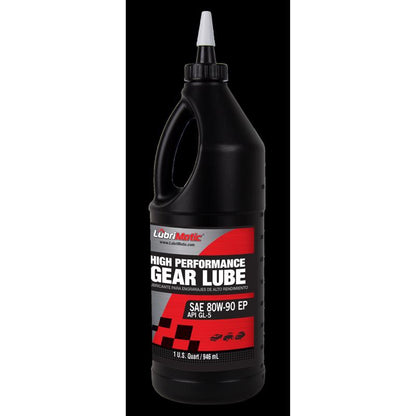 Pack of six Emery Jensen Oil Gear 80W90 Lubricant bottles, gear lube for automotive and machinery use.
