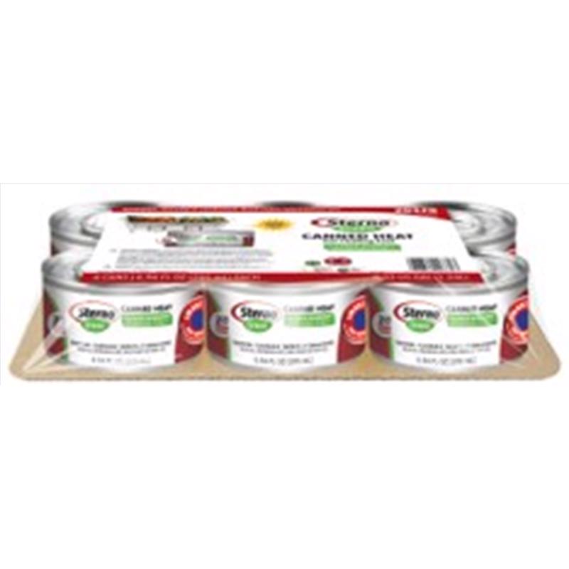 Six-pack of Emery Jensen Canned Heat Green Gel fuels in cans, used for heating or cooking, shown in the image.