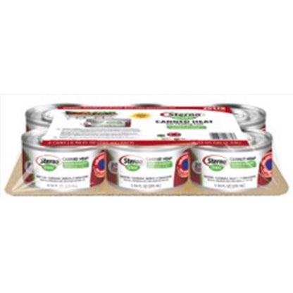 Six-pack of Emery Jensen Canned Heat Green Gel fuels in cans, used for heating or cooking, shown in the image.