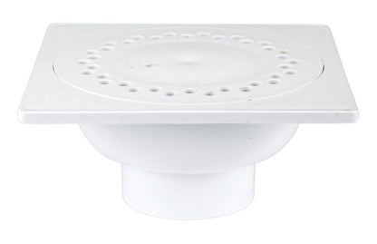 Emery Jensen 3-4 inch PVC bell trap drain for general purpose plumbing, showing the trap's shape and connection points.