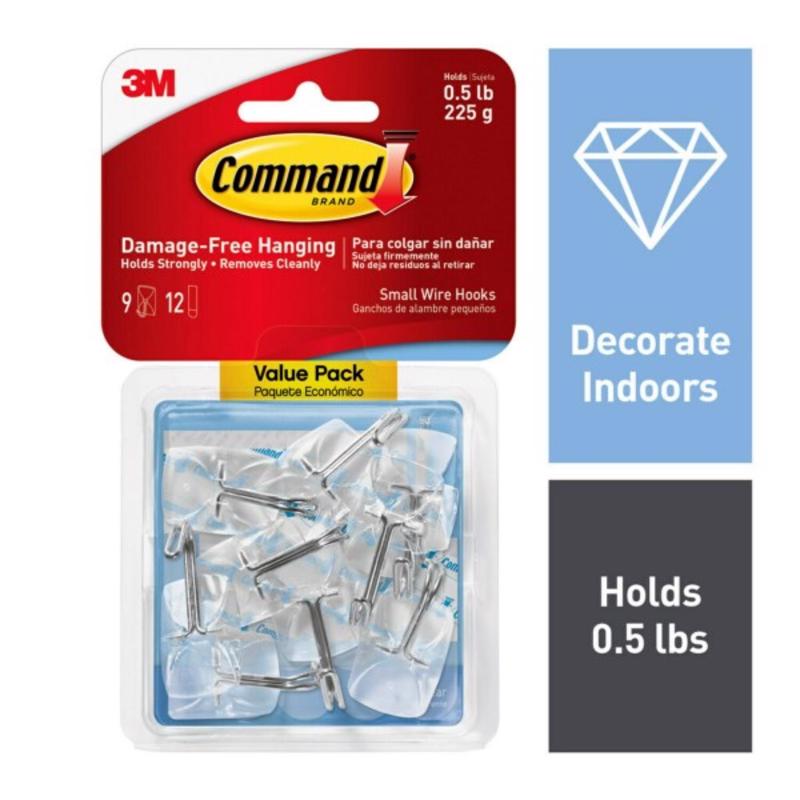 Set of nine small clear wire hooks from Emery Jensen for general purpose hanging and organization.