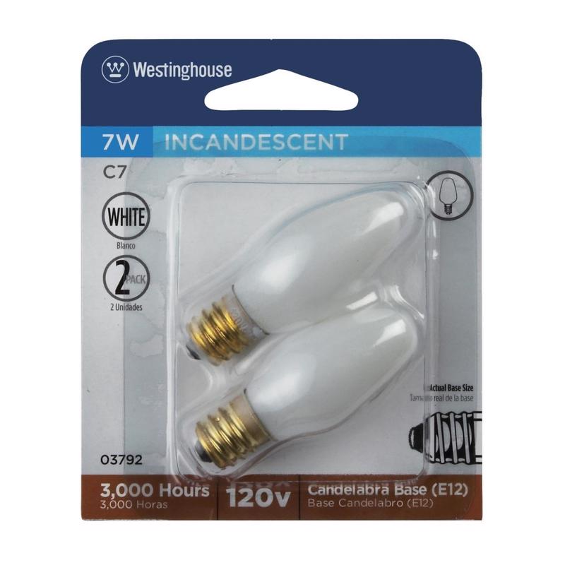 BULB NITELT WH 7W/C7 2PK - Pack of 10