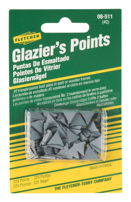 Set of 10 Emery Jensen Glaziers Triangle PTS NO2 glazier points for securing glass in window and mirror installations.