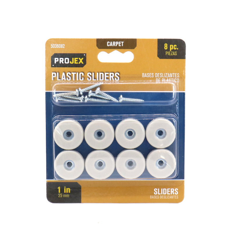 Round 1-inch glide slide by Emery Jensen, durable plastic furniture glide for smooth movement and floor protection.