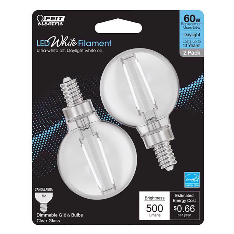 LED G16.5 E12 60W DL 2PK