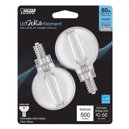 LED G16.5 E12 60W DL 2PK