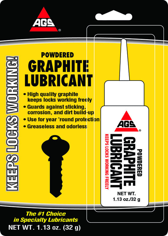 Emery Jensen graphite lubricant powder in a 1.13 oz container, ideal for reducing friction and protecting metal surfaces.