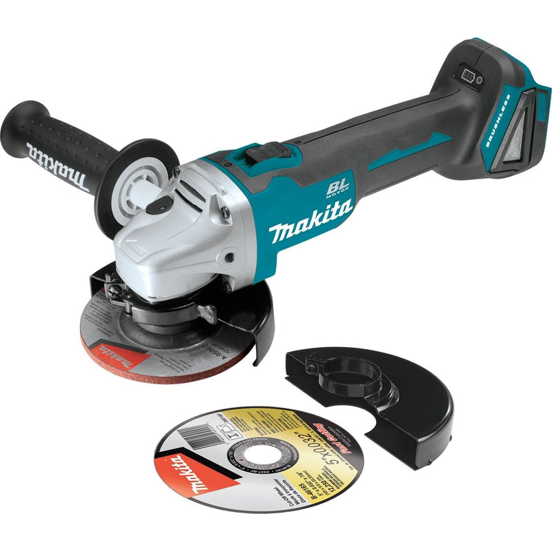 Emery Jensen LXT ANG GRNR CL 18V bare grinder with black body and orange accents, shown on a white background.