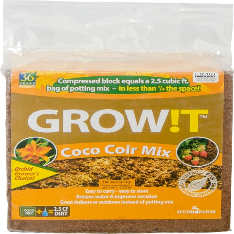 Organic coir potting mix from Emery Jensen, a natural growing media ideal for healthy plant growth and container gardening.