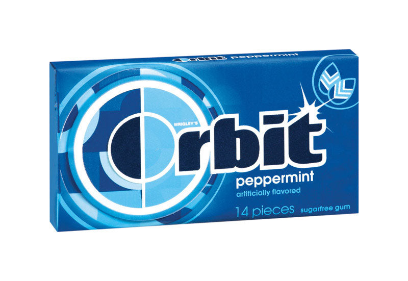 Pack of 12 Emery Jensen chewing gum Peppermint 14-piece packs, fresh breath mints, and gum for oral freshness.