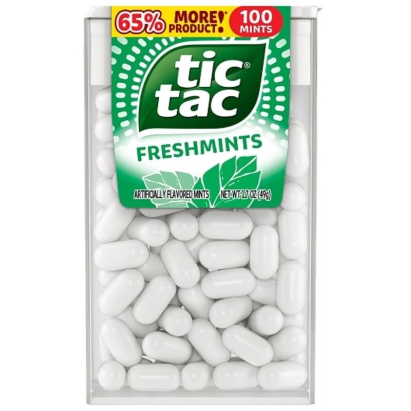 Emery Jensen Mints FRSH gum and breath mints pack of 12, 1.7oz each, showing fresh mint candies in a clear package.