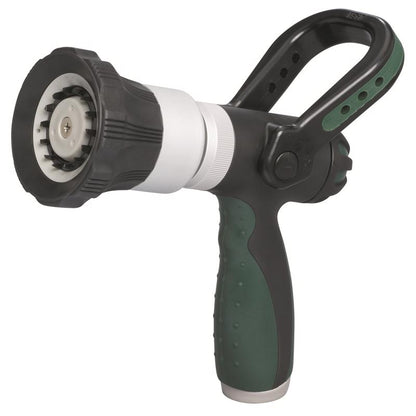 Emery Jensen fire hose nozzle 2-pack gun-style hose nozzle with adjustable spray pattern for watering and firefighting.