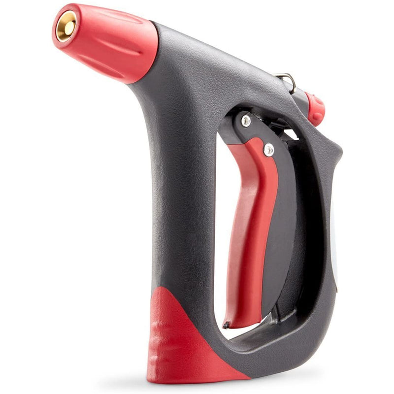 Emery Jensen hot water nozzle for gun hose, adjustable spray pattern, durable metal construction, suitable for cleaning tasks.