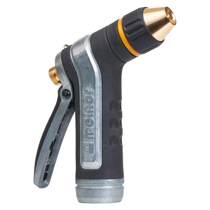 Emery Jensen heavy-duty gun hose nozzle with jet stream spray, designed for high-pressure water cleaning.