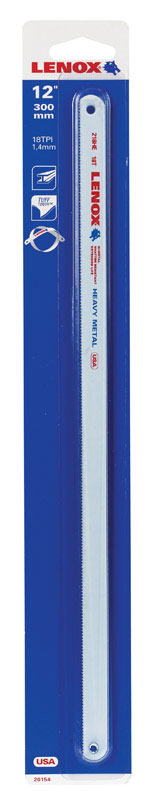 Emery Jensen 12-inch hacksaw blade with 18 TPI, ideal for cutting metal and durable for heavy-duty sawing tasks.